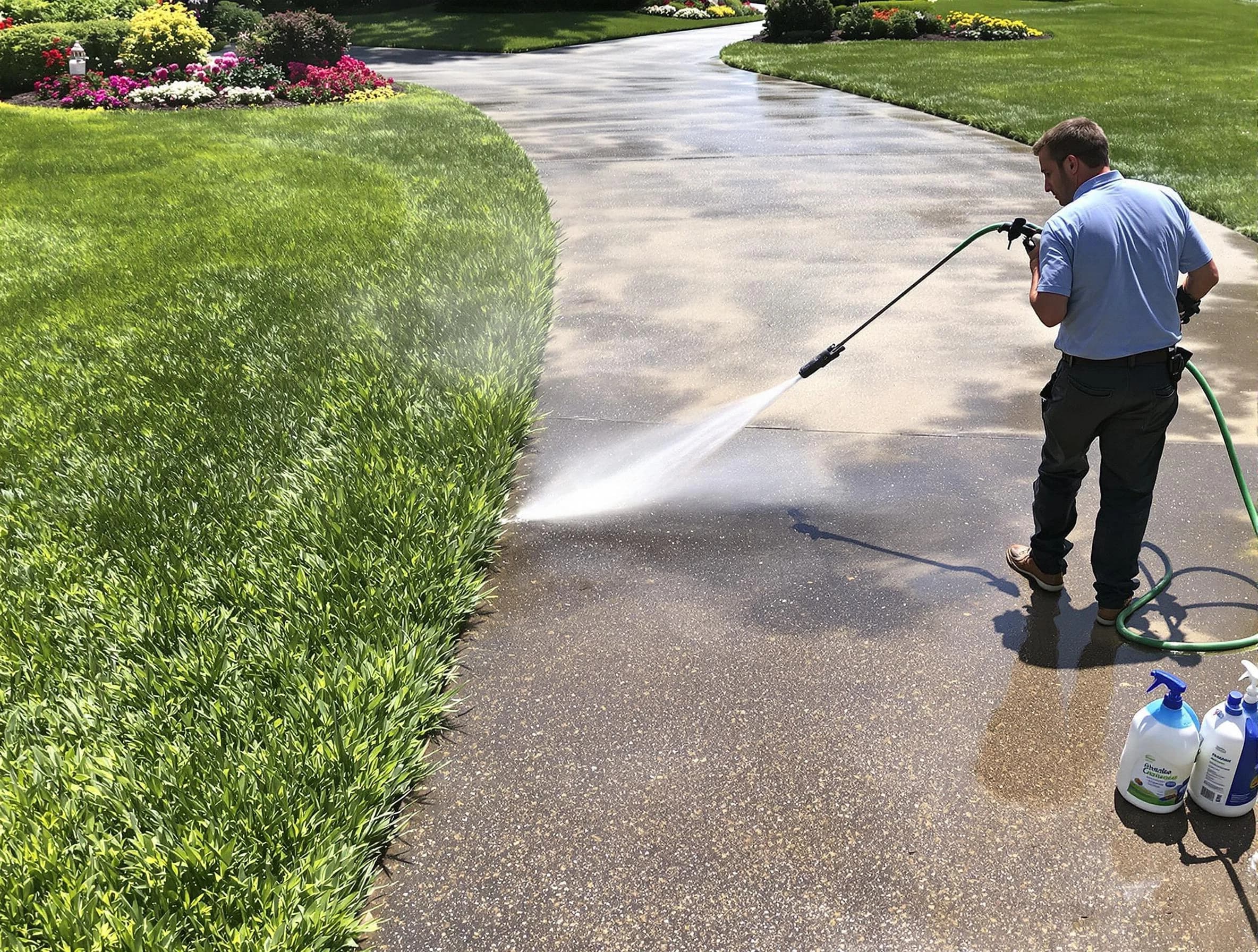 Before and after pressure washing by Bay Village Power Washing in Bay Village